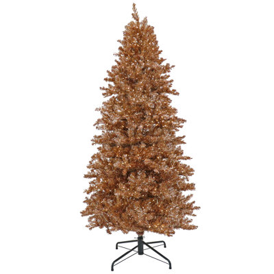 Rose Gold Fir Flocked/Frosted Christmas Tree with LED Lights