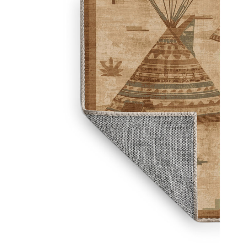 Tapis brun rustique lavable à la machine Parkwoods, 6 x 9