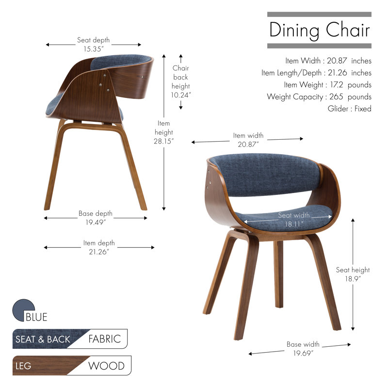 Ashling 18.9'' H Fabric Upholstered Armchair, Blue