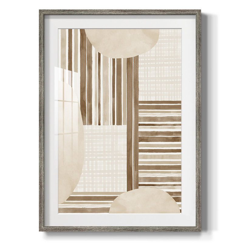 Neutral Stripes -Framed Print, Distressed, 28.5" H x 20.5" W