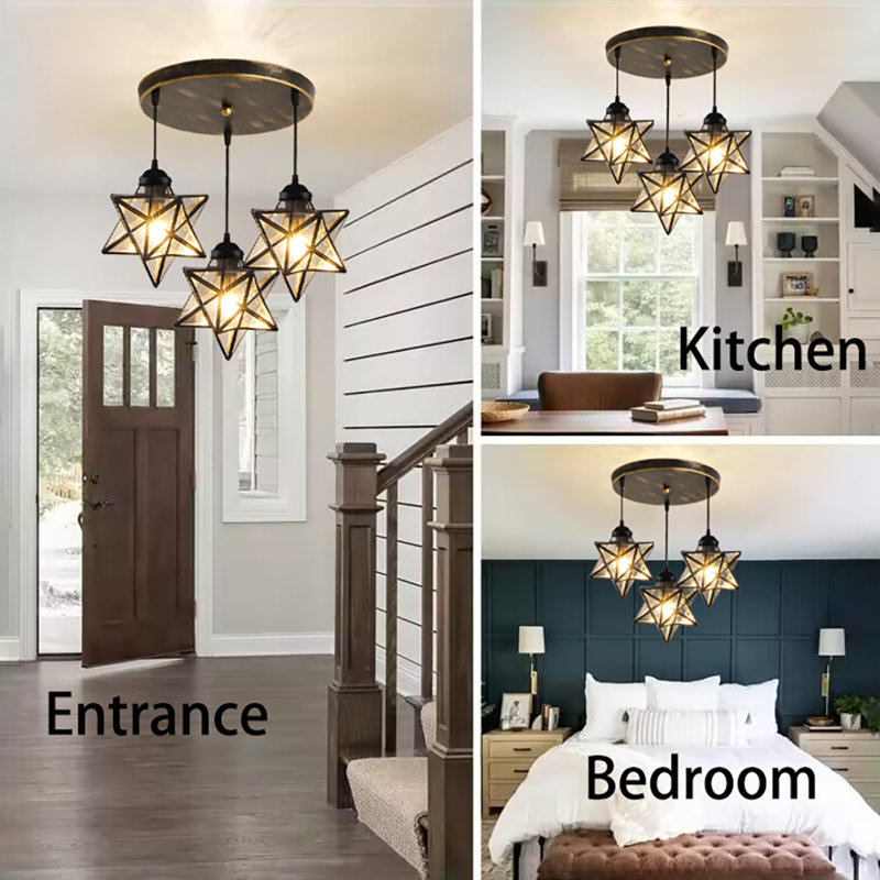 Lustre géométrique à 3 lumières Jaymiah