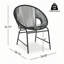 Ensemble de 2 chaises d'extérieur modernes ovales en osier à tissage ouvert, style Acapulco, noir-1327162455