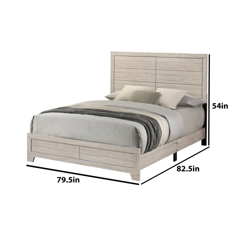 Ensemble de chambre à coucher avec lit à panneaux Deegan, Très grand