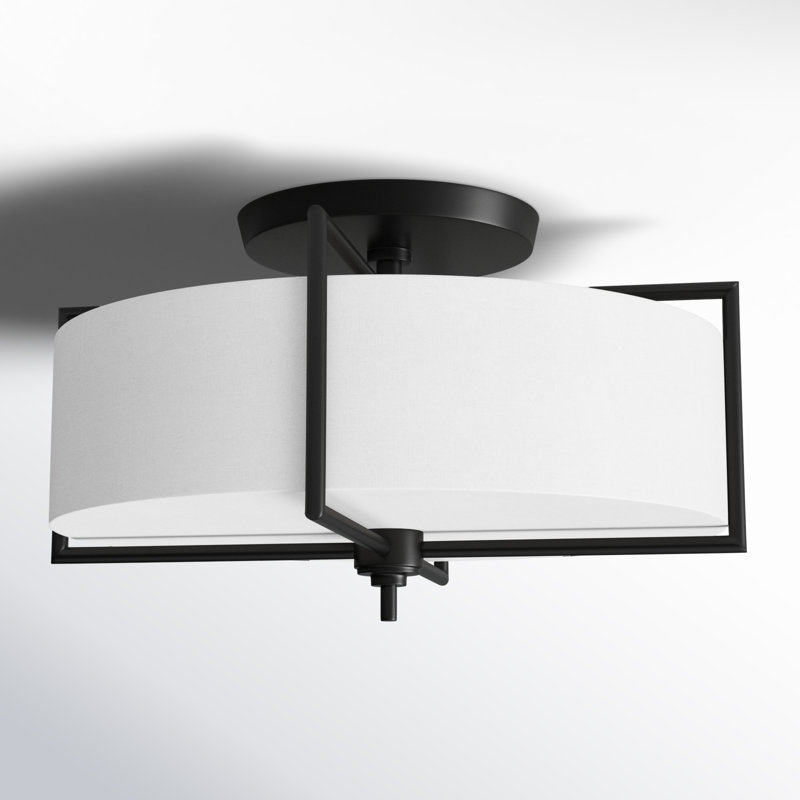 Perno Semi Flush Mount, 11.88" H x 20" W x 20" D, Aged Iron