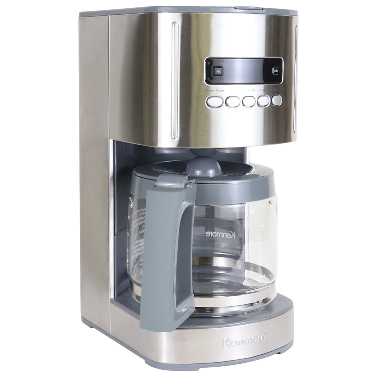Cafetière programmable en acier inoxydable avec filtre réutilisable Kenmore