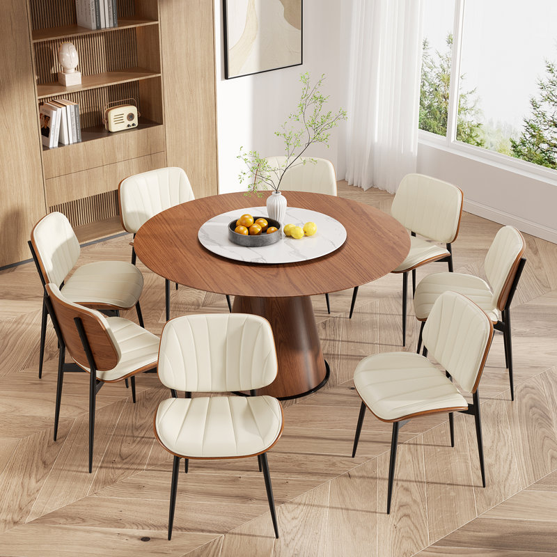 Stylish Faux Leather Dining Chairs: Elegant Side Chairs For Dining Rooms, Kitchens, And Living Spaces, Beige, 4