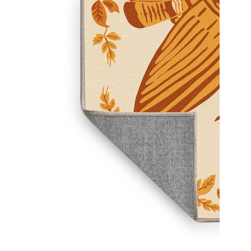 Tapis beige rustique à motif de blocs de dinde lavable à la machine Tomohon, 6 X 9
