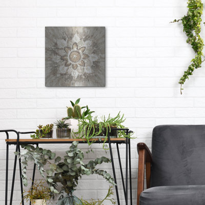  'Spice Mandala Neutral' by Danhui Nai Metal Wall Art