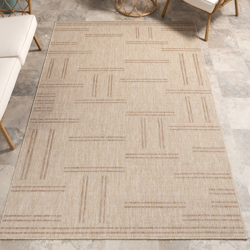 Asuka Geometric Indoor/Outdoor Area Rug, Rectangle 9' x 12'