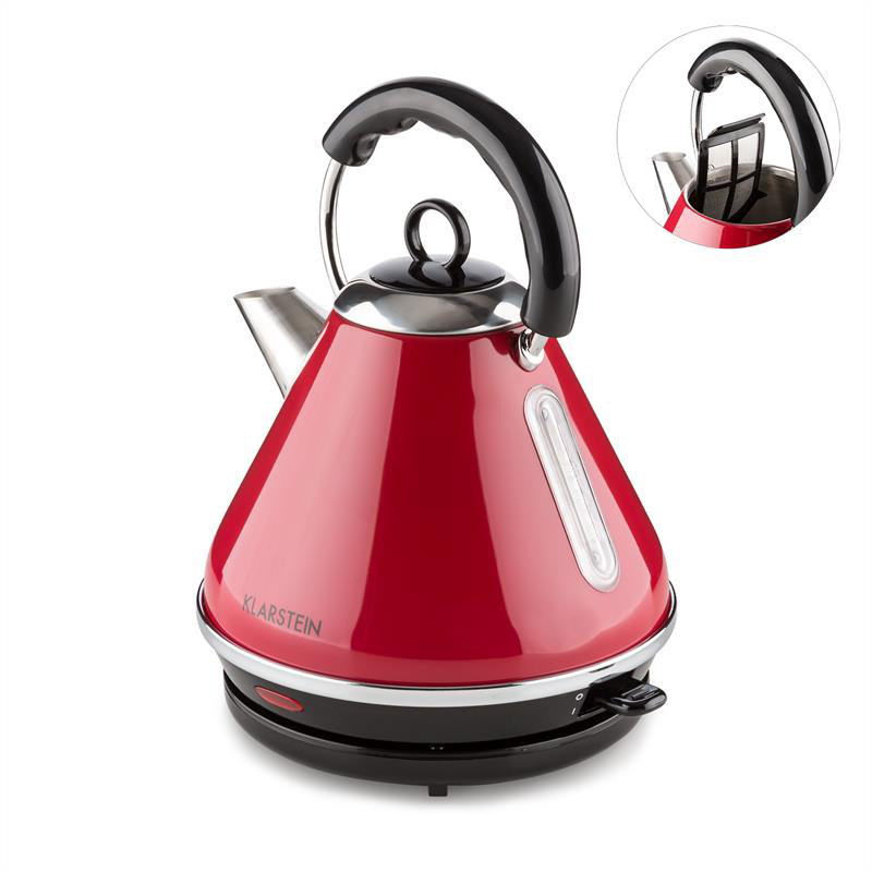 Klarstein 1.7L Electric Tea Kettle, Red
