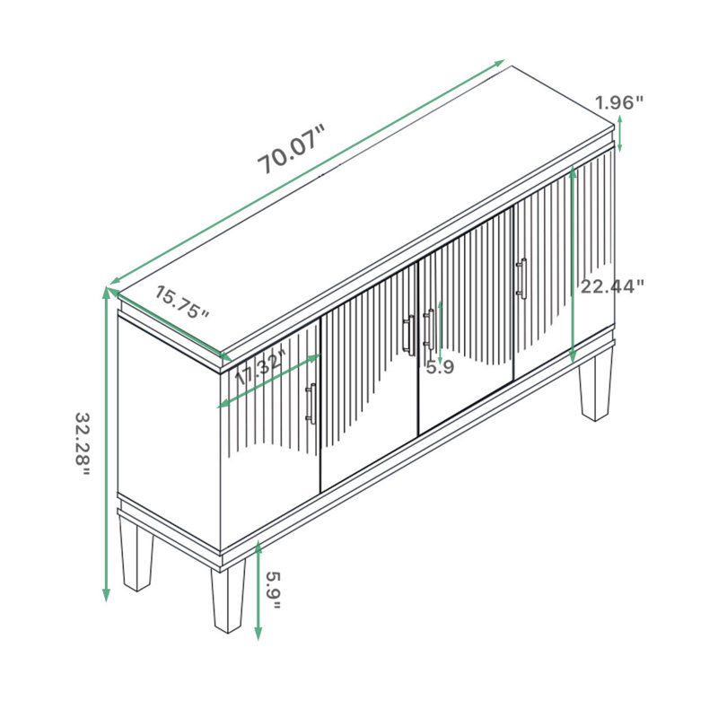 Kerrison 70.07'' Sideboard, Champagne