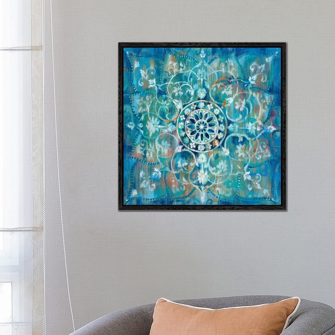 Mandala In Blue I von Danhui Nai - Galerie-verpackte Leinwand Giclée auf Leinwand