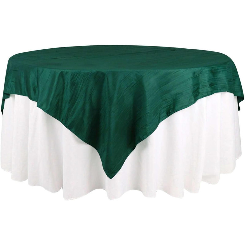 Nappe en taffetas plissé accordéon 72 "x 72", nappe carrée, Vert