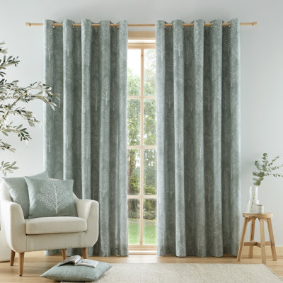 Alder Trees Lined Eyelet Curtains