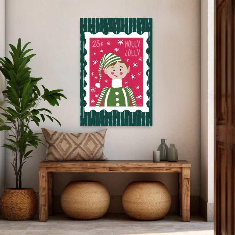 Holly Jolly Mail III, art contemporain abstrait, H 48 po x l 32 po