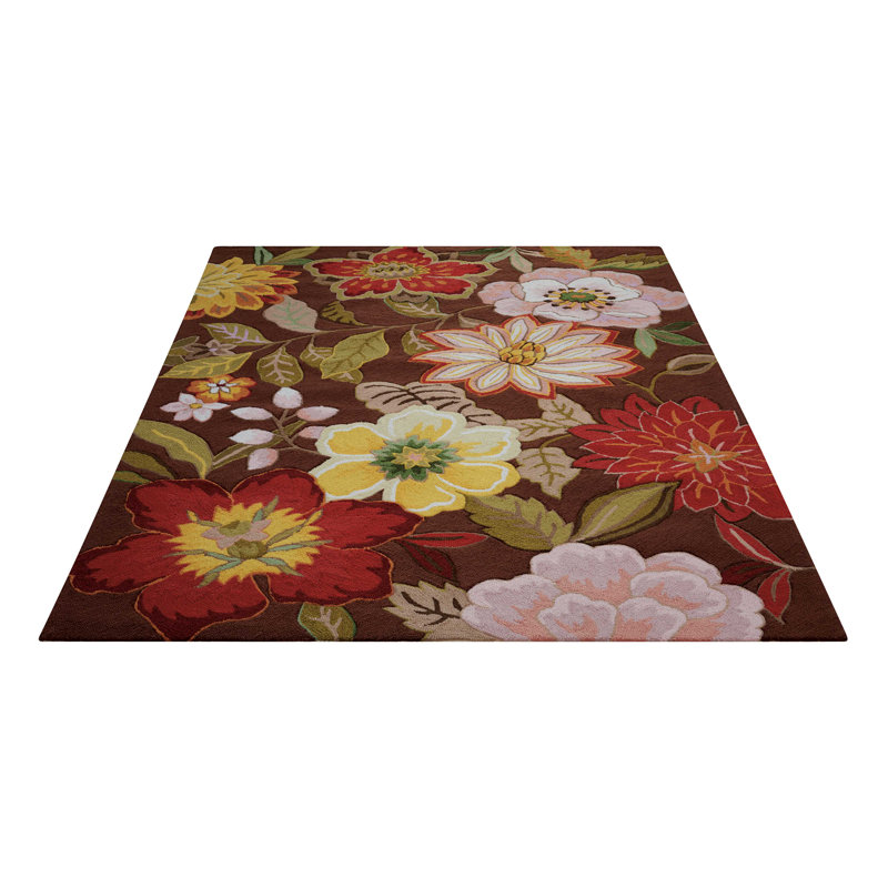 Floral Hand Woven Area Rug, Rectangle 76 x 122cm