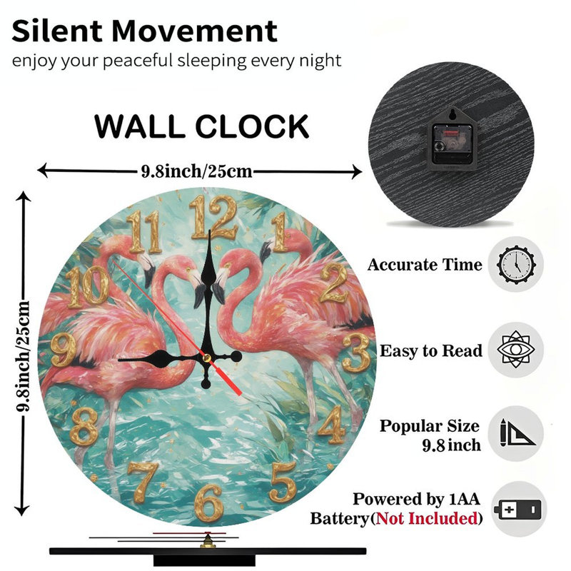 Horloge de flamant tropical