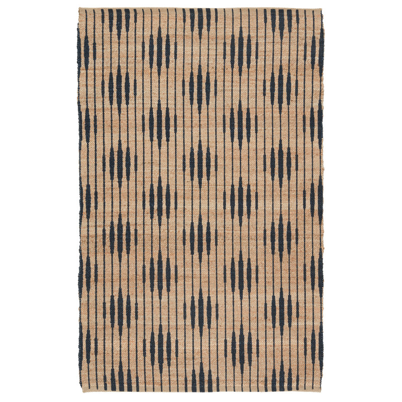 Tapis brun / noir en jute / sisal fabriqué à la main Arabela, Rectangle de 2 pi x 3 pi