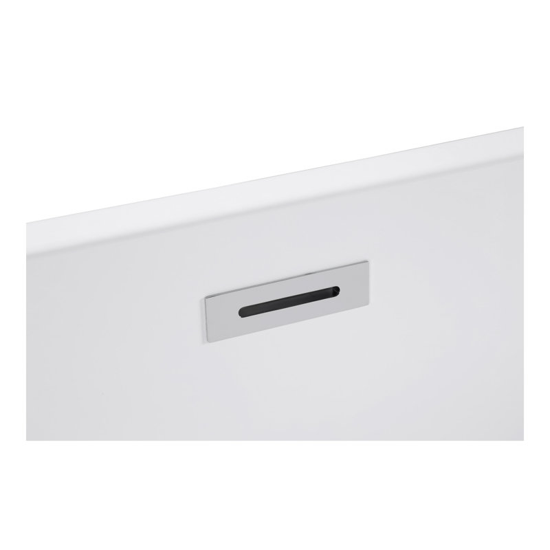 Acrylic Freestanding Bathtub ,Spacious rectangle Shape, Gloss White Finish, Chrome Overflow