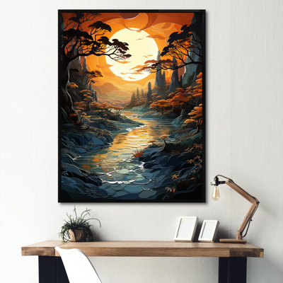 «Cerisier Sunrise Capt capture Serenity Papercut», reproduction sur toile