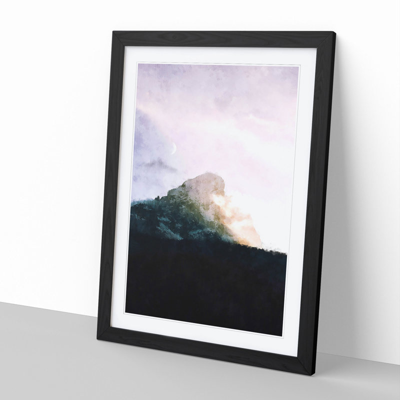 Peitlerkofel Mountain in Italy - Framed Print, 48cm H x 36cm W x 2cm D, Black Framed
