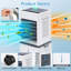 10L Portable Air Cooler Fan with 7 Color Lights, 3-in-1 Cooling Conditioner Humidifier with 4 Ice Boxes and Remote, 24H Timer