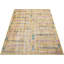 Tapis unique en laine noué à la main de style années 1960 de 4 pi 11 po x 8 pi 1 po jaune / rose / brun