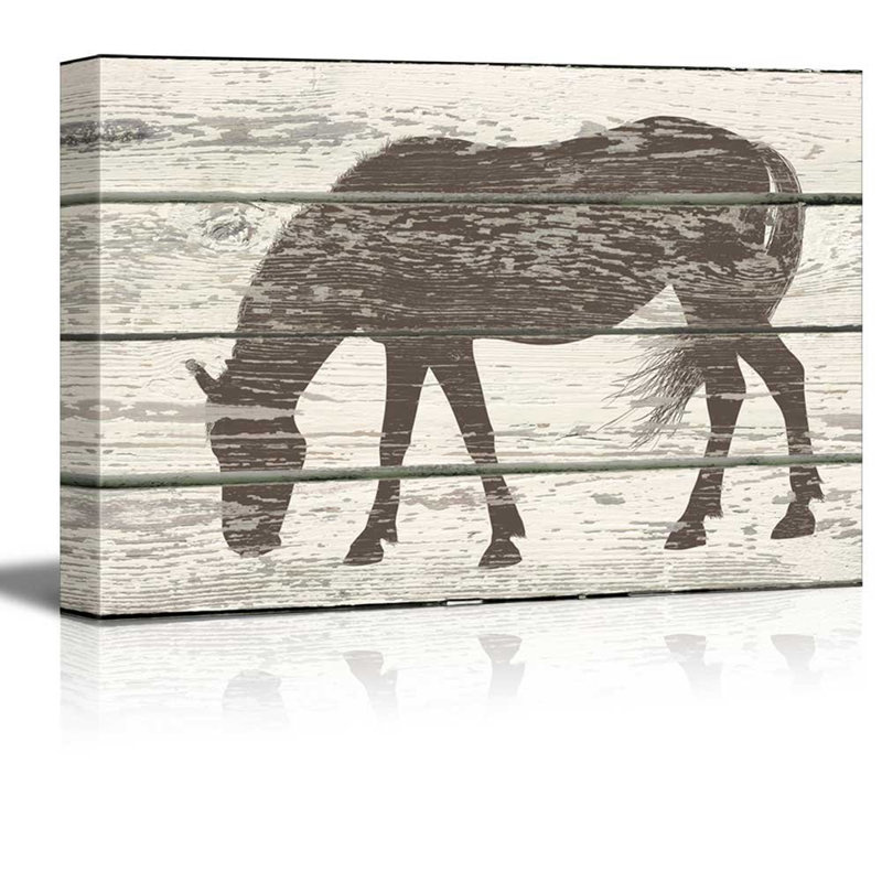Illustration de silhouette de cheval qui court, H 12 po x l 18 po