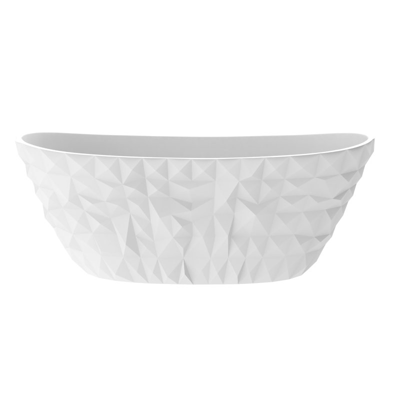 Knightsbrook 64" X 33" Freestanding Soaking Solid Surface Bathtub