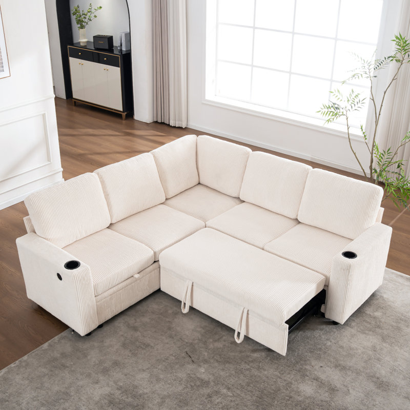 Canapé-lit modulaire avec lit escamotable, canapé d'angle modulaire avec rangement, canapés modulaires pour le salon, canapé-lit convertible pour le salon, la chambre à coucher et un appartement