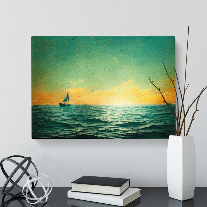 Gentle Sailing Boat - Wrapped Canvas, 50cm H x 76cm W x 3cm D