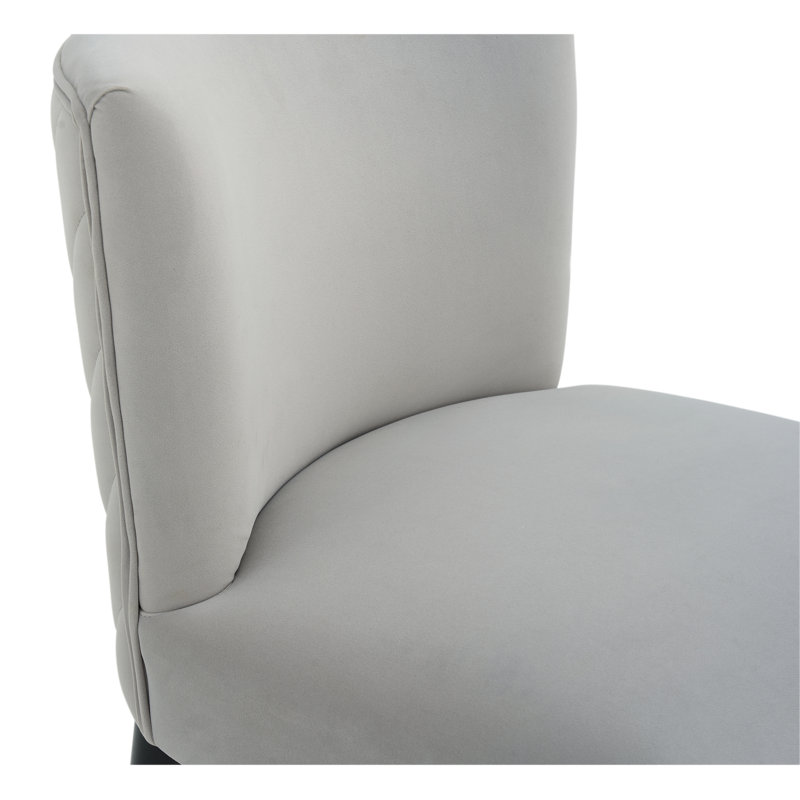 38.25'' H Solid Wood Velvet Counter Stool, Gray