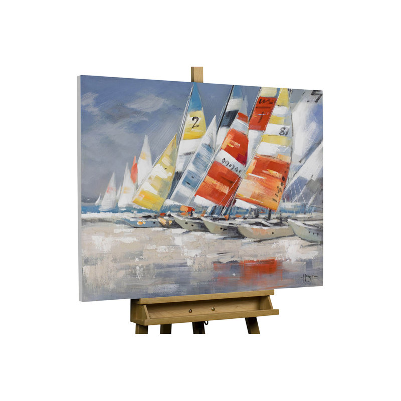 Hand -painted acrylic painting without clouds