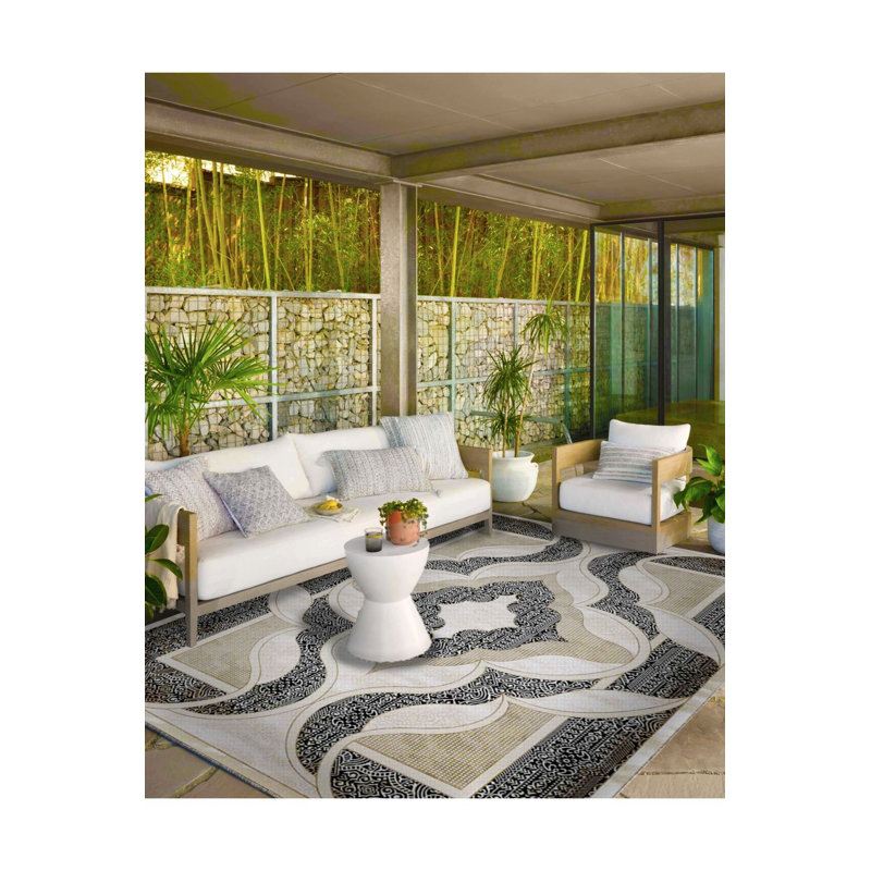 Tapis lavable à motifs géométriques abstraits, Tapis de couloir 2 pi 6 po x 9 pi 10 po inclus