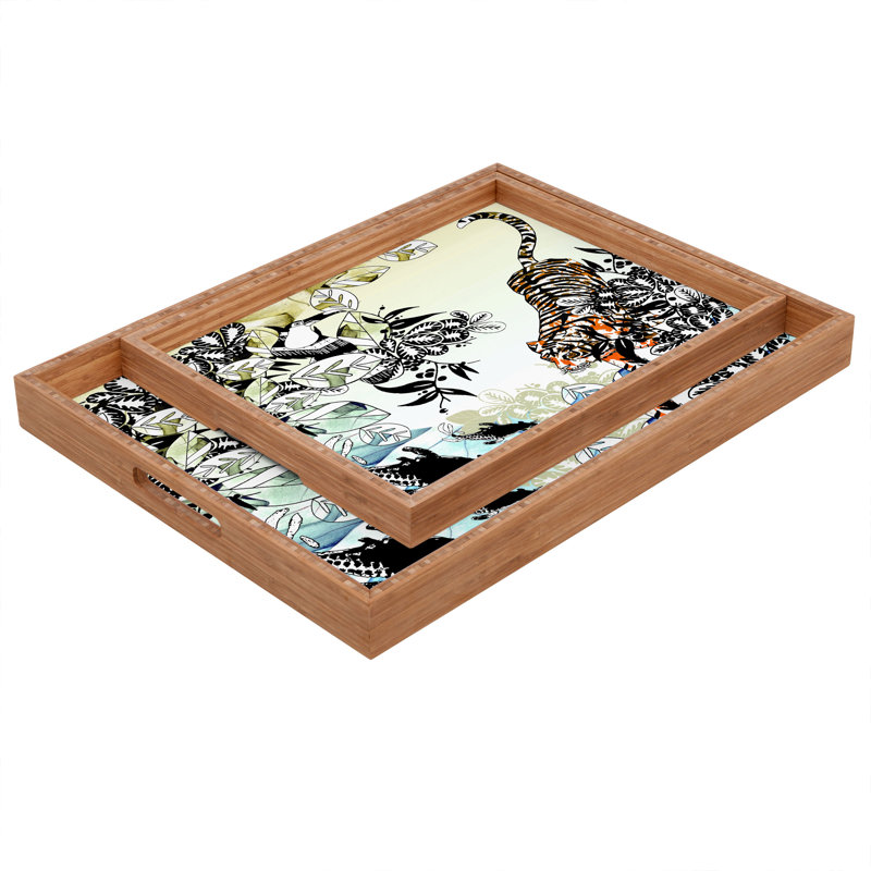 Giffin Wood Tray, 1.75" H x 18" W x 14" D
