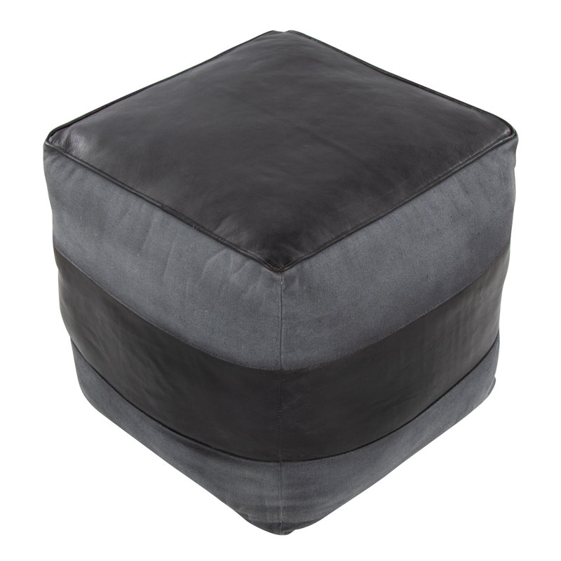 Cobbler Canvas Pouf, Gray
