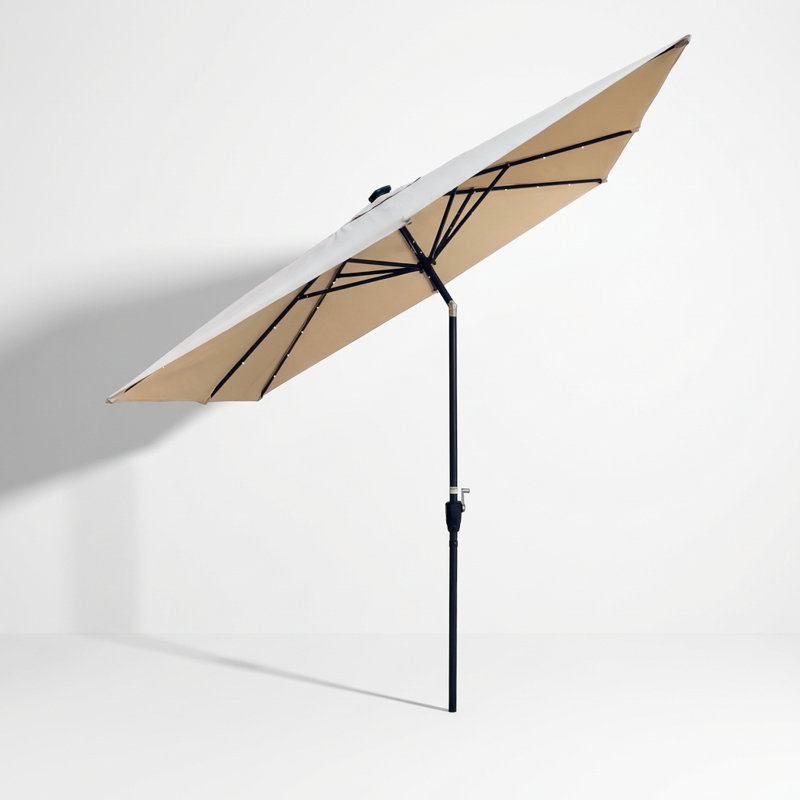 Parasol carré d'extérieur à DEL avec manivelle et évent, Tanné