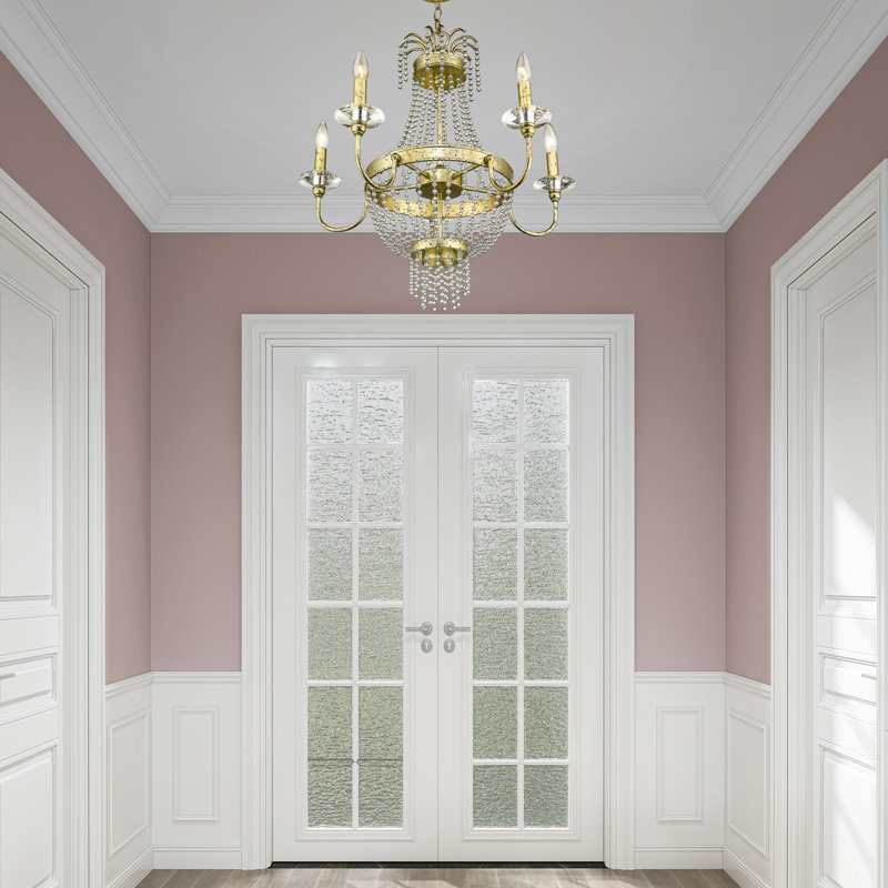 Rachedi 5 - Light Dimmable Empire Chandelier, Winter Gold