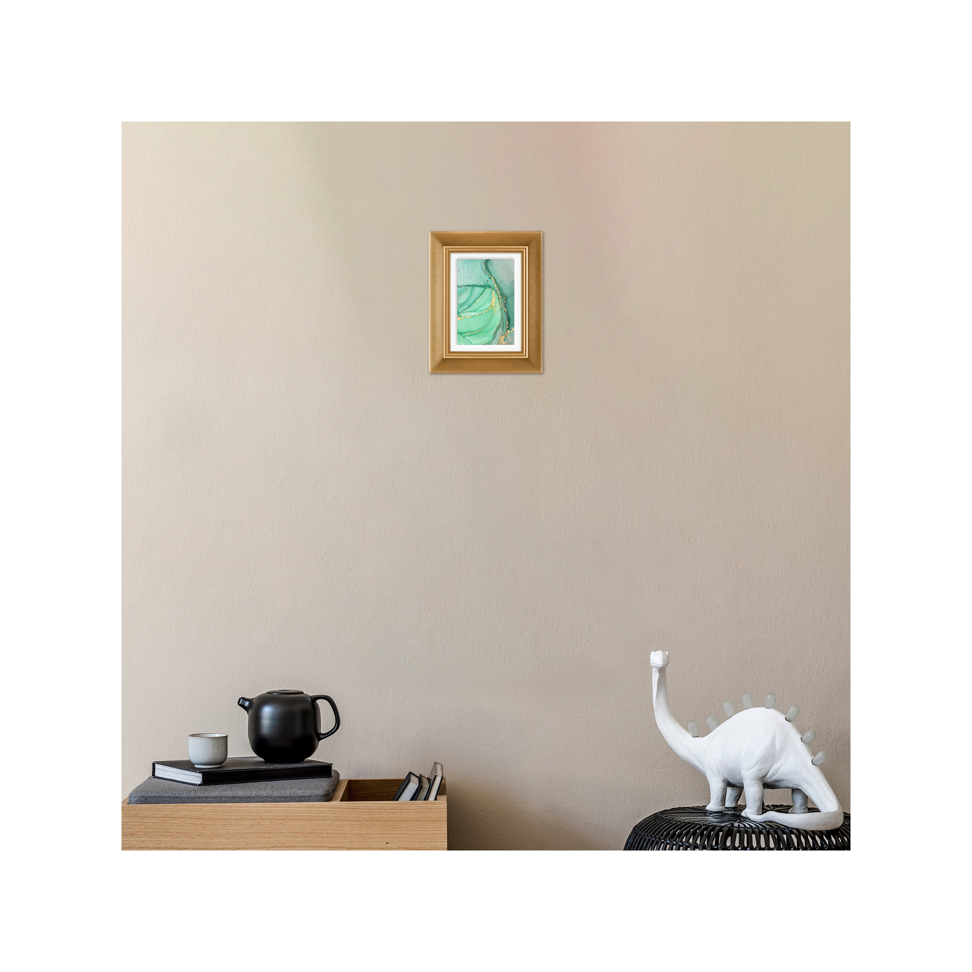 Wood Picture Frame with Mat, Gold, 4" x 6"