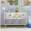 Bibliothèque avec tiroirs en tissu pliants, présentoir pour bibliothèque, rangement pour jouets, blanc / gris