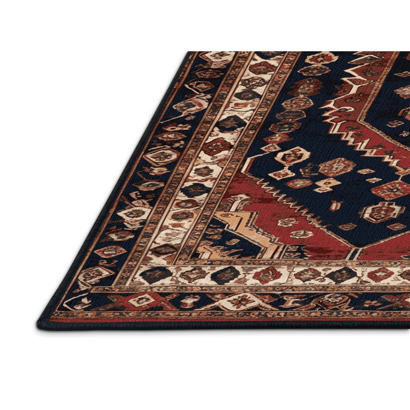 Tapis brun turc lavable à la machine, Carré 3 pi