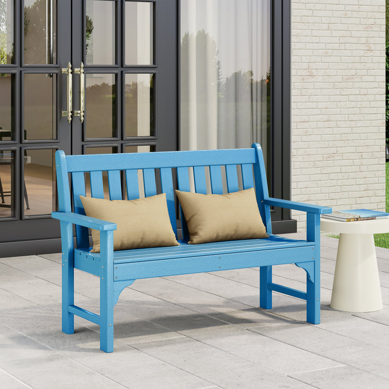 Banc de jardin en PEHD Laguna, Bleu pacifique