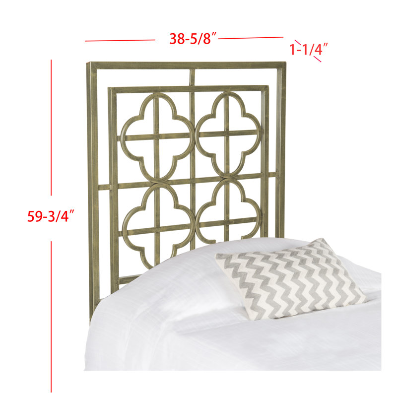 Lucinda Metal Headboard, Twin, Distressed Brass