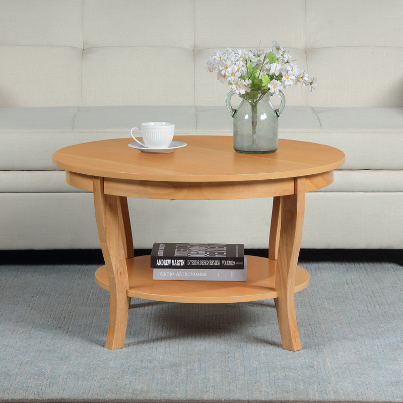Carbin 30" Coffee Table with Shelf, Honey Oat