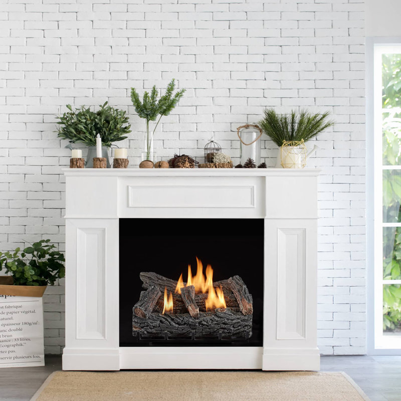 Duluth Forge Ventless Log Set Winter Oak, 32,000 BTU, T-Stat Control , Propane