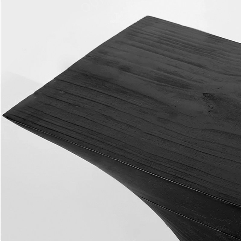 Modern style solid wood black tea table, 15.7" H x 39.3" L x 11.8" W