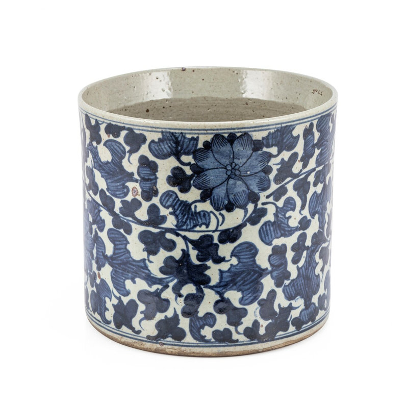 Dynasty Handmade Ceramic Planter, 9" H x 9" W x 9" D