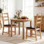 Ensemble de 2 chaises de salle à manger avec dossier creux, siège rembourré, pieds en bois d'hévéa-577361033