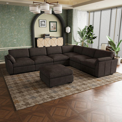 137.8" W U-Shaped Modular Sectional 