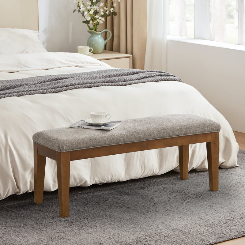 Polyester Upholstered Bench, Brown